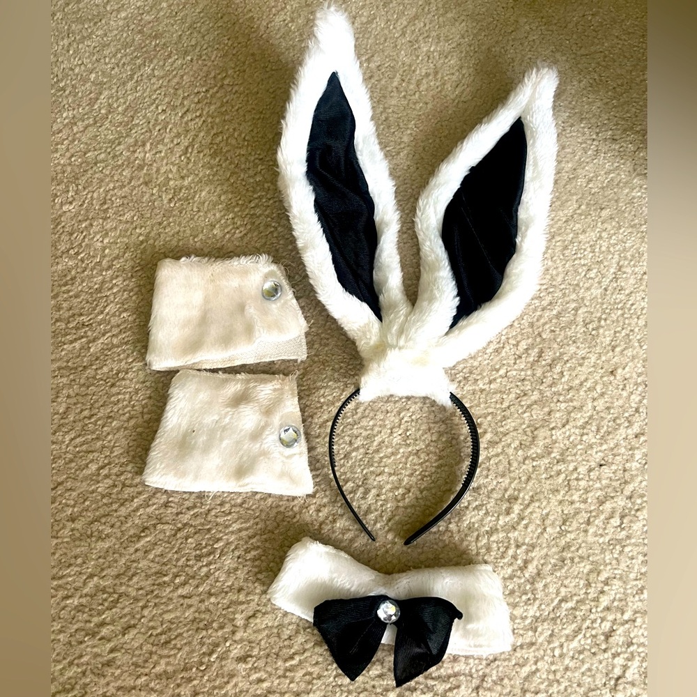Can sell items separately- black dress with fur, bunny ears, wrist cuffs, collar